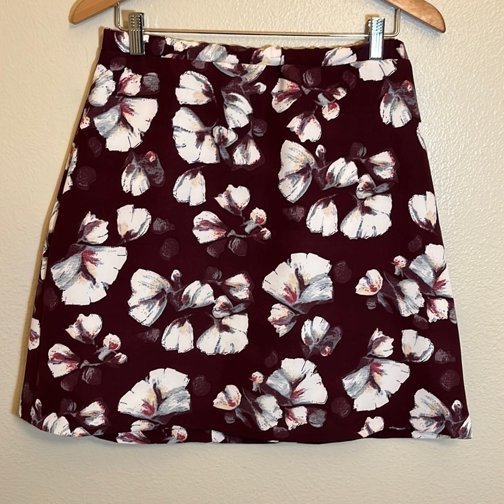 Bobeau Floral Mini Office Skirt